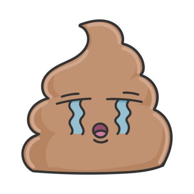 Üzgün, ağlayan, beyaz, karikatür karakteri.