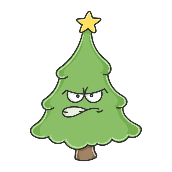 Mad Angry Christmas Tree Cartoon Character Isolated White Stock Vector Image by ©Mictoon 324600688