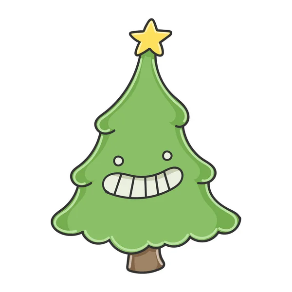 Christmas tree cartoon character eye smile fun Vector Art Stock Images |  Depositphotos