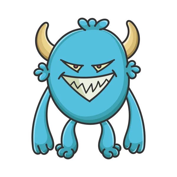 Malvado Desenho Animado Peludo Criatura Monstro — Vetor de Stock