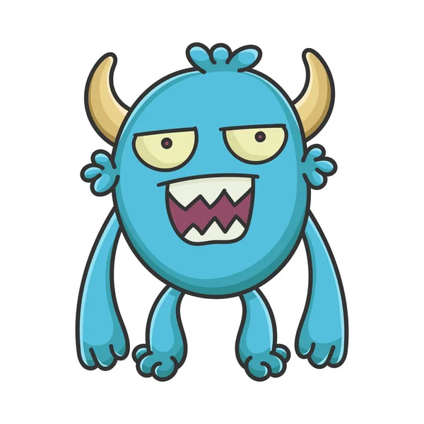 Mad Angry Cartoon Furry Creature Monster — ストックベクタ