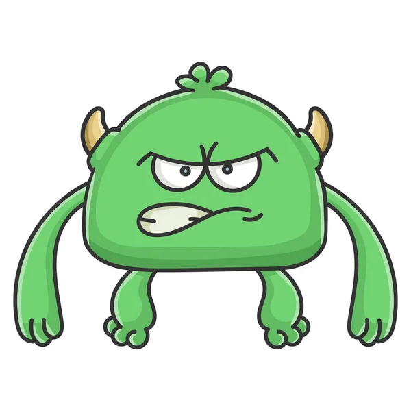 Boze groene kabouter cartoon monster — Stockvector