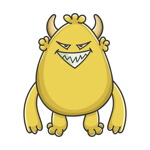 Malvado monstro dos desenhos animados goblin amarelo — Vetor de Stock