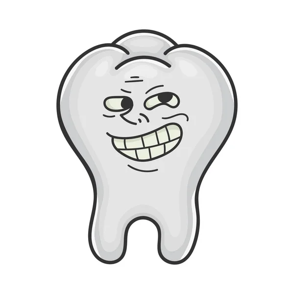 Trolling engraçado meme desenho animado dente — Vetor de Stock