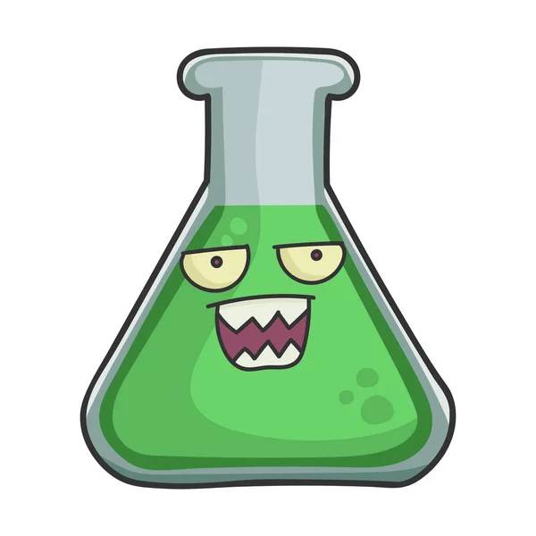 Angry science test tube kreskówka — Wektor stockowy
