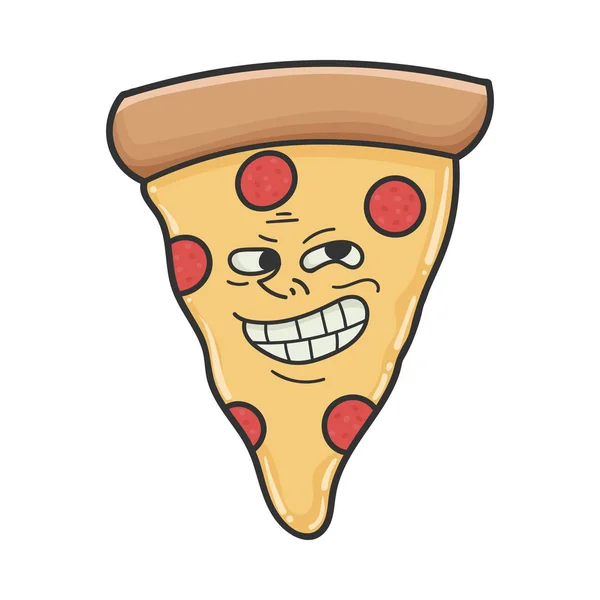 Trolling meme plak pizza cartoon — Stockvector