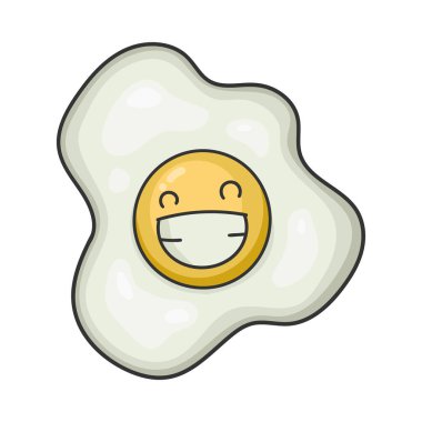 Mutlu gülümseyen yumurta çizgi film çizimleri