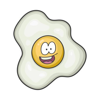 Mutlu gülümseyen yumurta çizgi film çizimleri