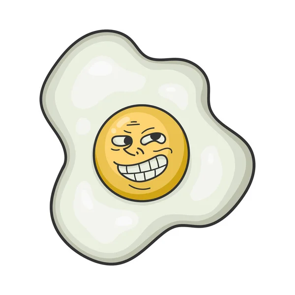 Traina meme uovo fritto cartone animato illustrazione — Vettoriale Stock