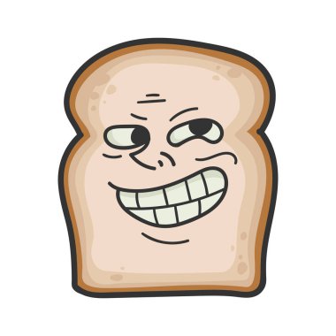 Bir dilim ekmek karikatürü çizimi.