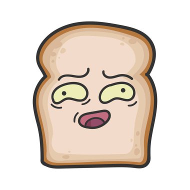 Garip bir ekmek dilimi çizgi film çizimi