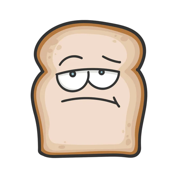 Znudzony kawałek chleba ilustracji kreskówki — Wektor stockowy