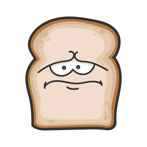 Smutny kawałek chleba ilustracji kreskówki — Wektor stockowy