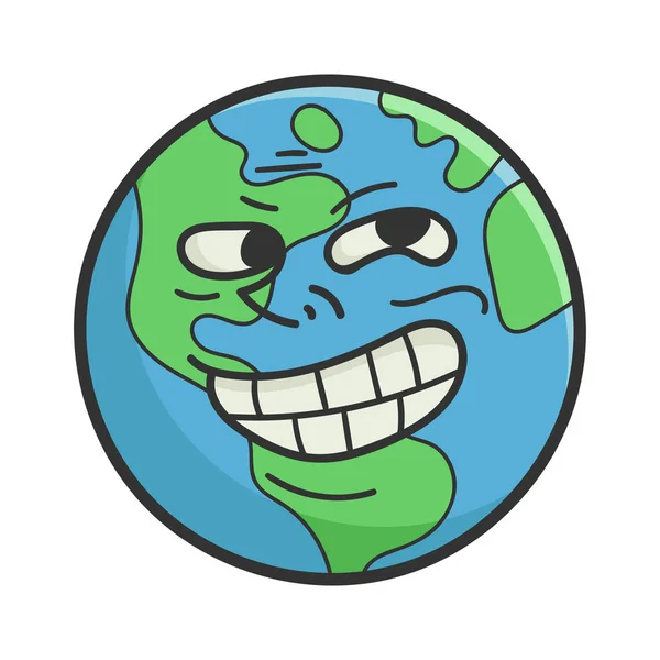 Trolling meme planeta Terra cartoon ilustração — Vetor de Stock
