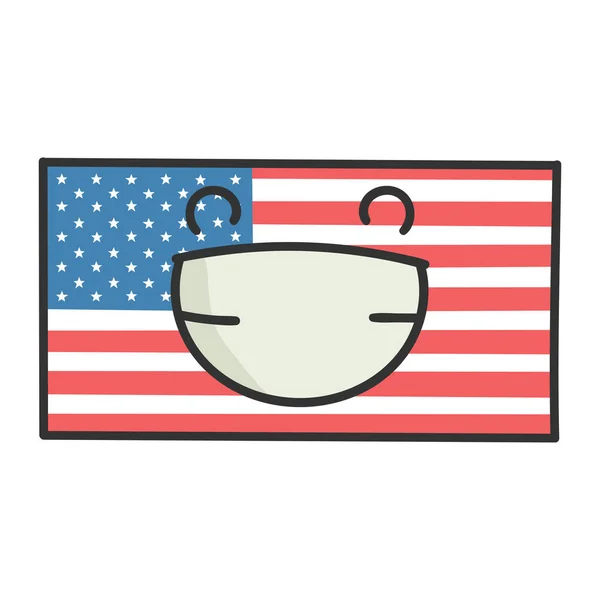 快乐的美国国旗卡通画 — 图库矢量图片