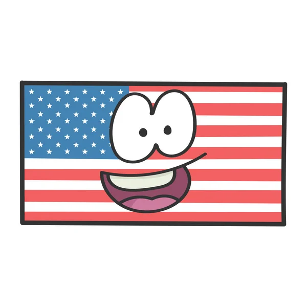 Gelukkig amerikaanse vlag cartoon illustratie — Stockvector