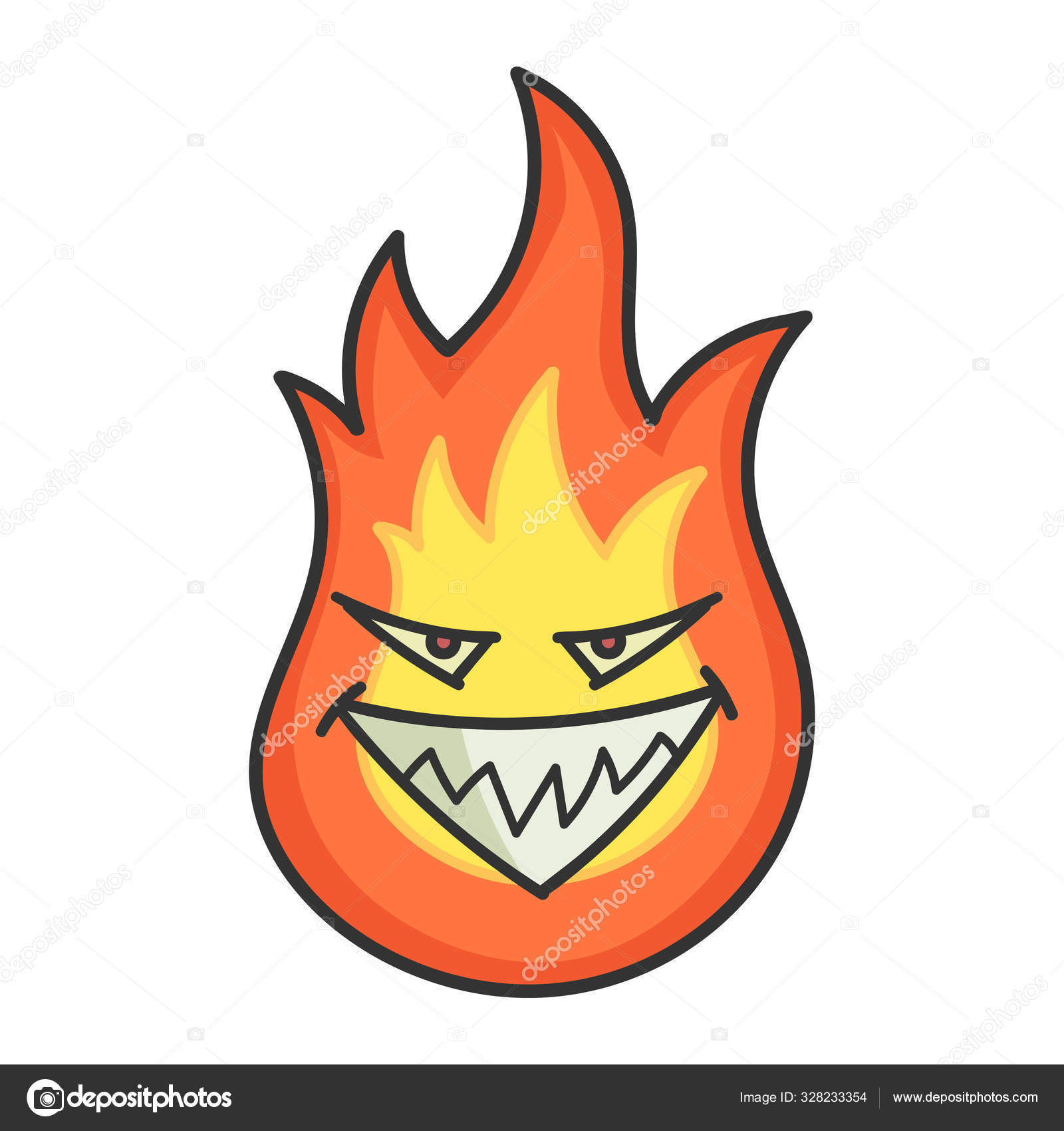 Evil fireball cartoon illustration Stock Vector Image by ©Mictoon ...