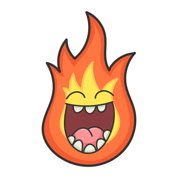 Laughing fireball cartoon illustration — Stock Vector