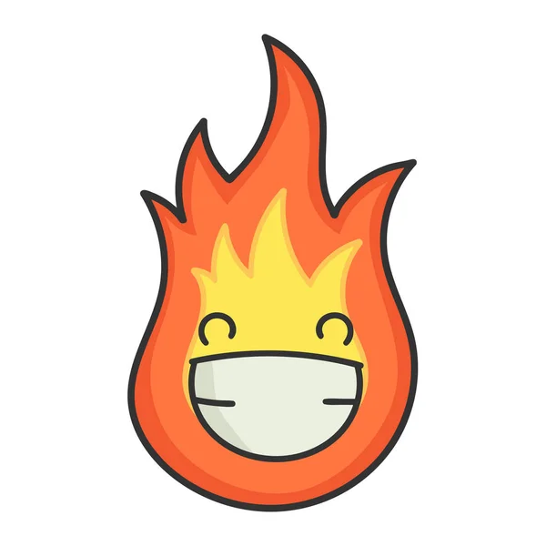 Happy fireball cartoon illustration — Stock Vector