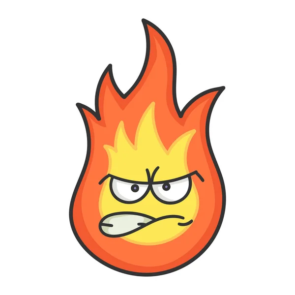 Arrabbiato palla di fuoco cartone animato illustrazione — Vettoriale Stock