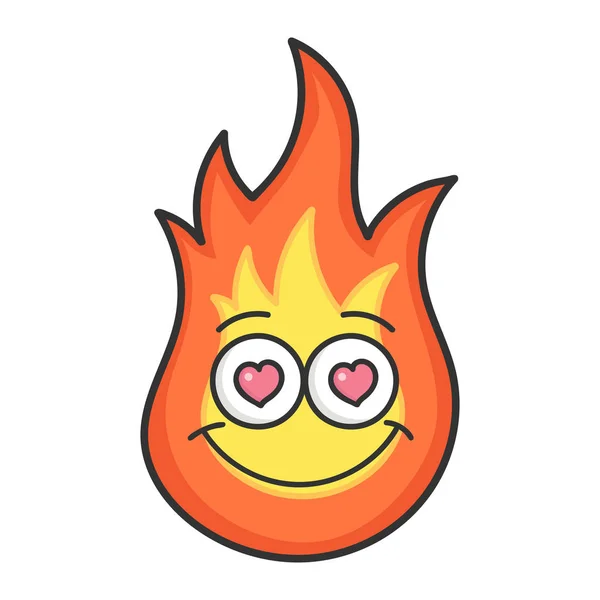 사랑의 불덩이 만화 삽화 — 스톡 벡터