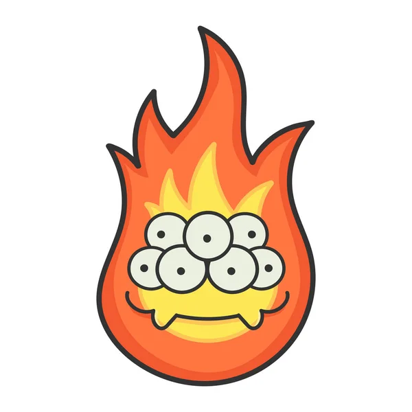 Ευτυχισμένο τέρας fireball εικονογράφηση κινουμένων σχεδίων — Διανυσματικό Αρχείο