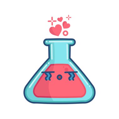 Kawaii üzgün sevgililer günü aşk iksiri çizimi