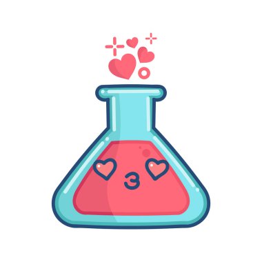 Kawaii sevgililer günü aşk iksiri çizimi