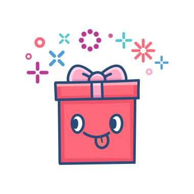 Kawaii Sevgililer Günü hediye kutusu çizimi