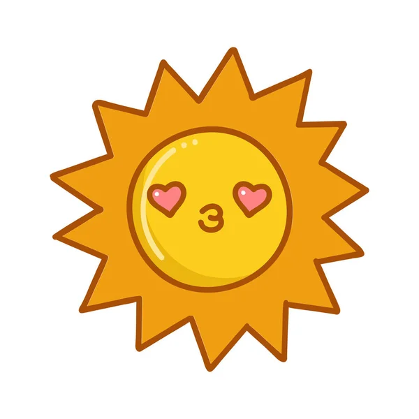 Kawaii sun emoticon illustration — стоковый вектор