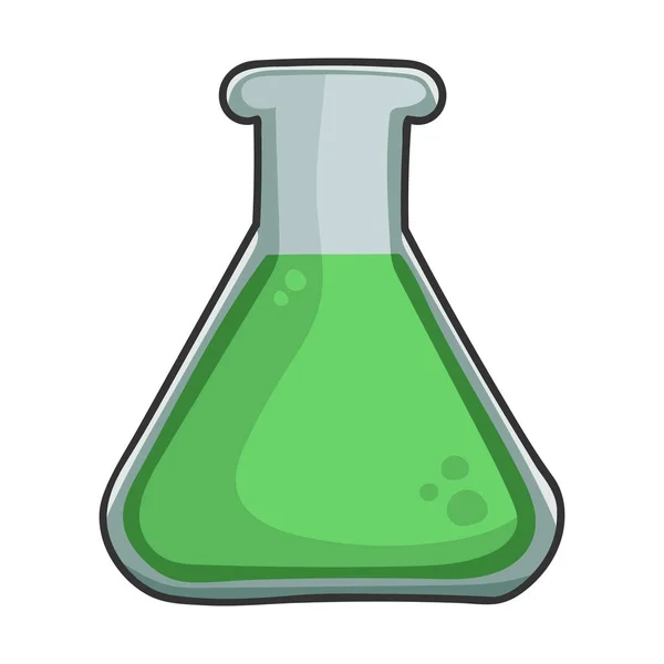 Groene wetenschap test tube ontwerp pictogram illustratie — Stockvector