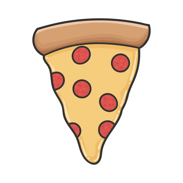 Plak pepperoni pizza ontwerp pictogram illustratie — Stockvector