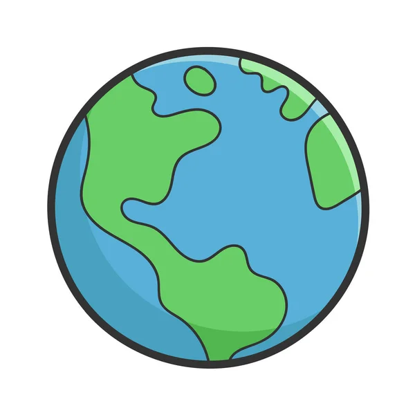 丸い地球の惑星地球のデザインのアイコンのイラスト — ストックベクタ