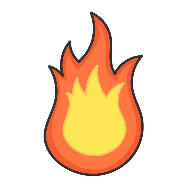 Hot vuurbal vlam pictogram ontwerp illustratie — Stockvector
