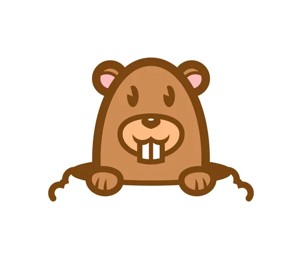Illustration de conception de jour de marmotte souriante — Image vectorielle