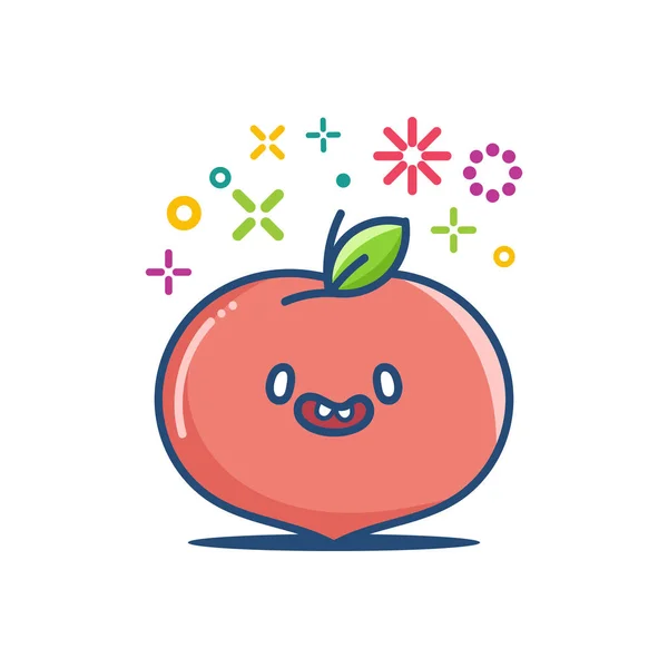Peach kawaii情感卡通插图 — 图库矢量图片