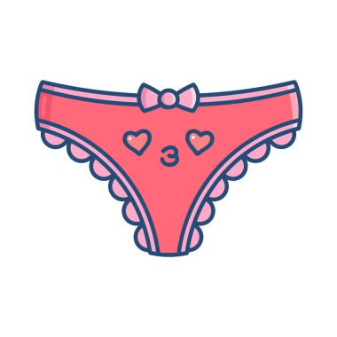 kawaii pembe gülümseyen külot çizgi filmi