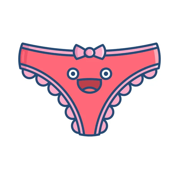 Kawaii růžové usměvavé kalhotky karikatura — Stockový vektor