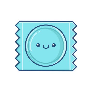 kawaii gülümseyen kondom çizgi filmi