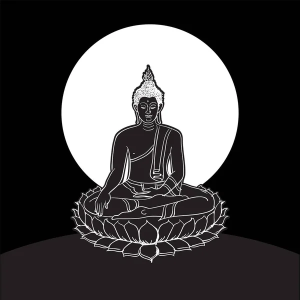 Buddha statue. Vector illustration — Stock Vector
