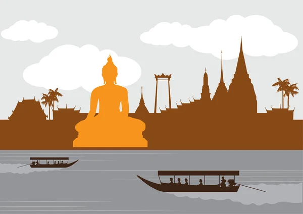 Thailand point de repère et Voyage . — Image vectorielle