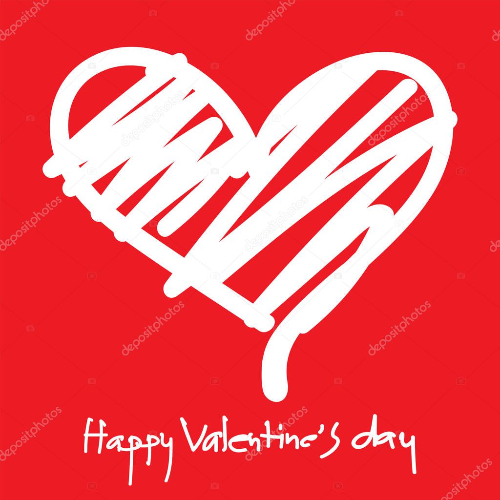 Happy Valentines Day Typographic Lettering isolated.