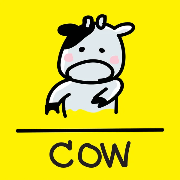 Roztomilý kráva-ručně tažené stylu, vektorové ilustrace. — Stockový vektor