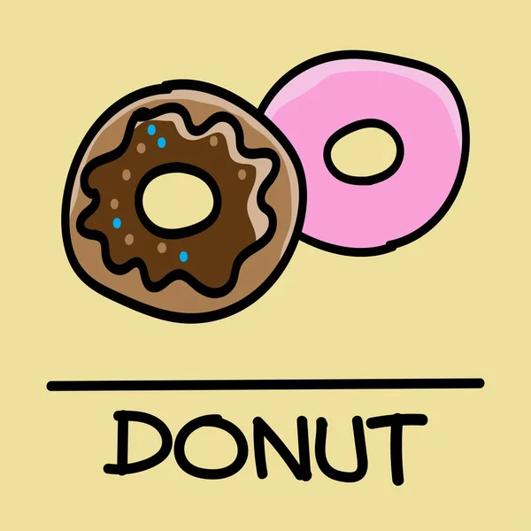 Lindo estilo de rosquillas dibujado a mano, ilustración vectorial . — Vector de stock