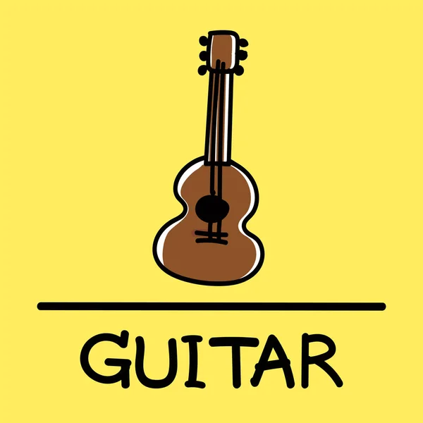 Guitarra bonito estilo desenhado à mão, ilustração vetorial . —  Vetores de Stock