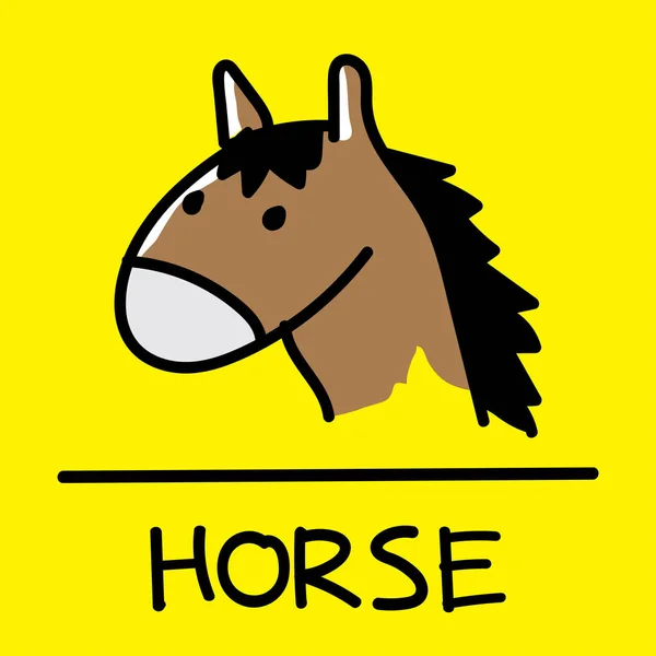Lindo caballo dibujado a mano estilo, ilustración vectorial . — Archivo Imágenes Vectoriales