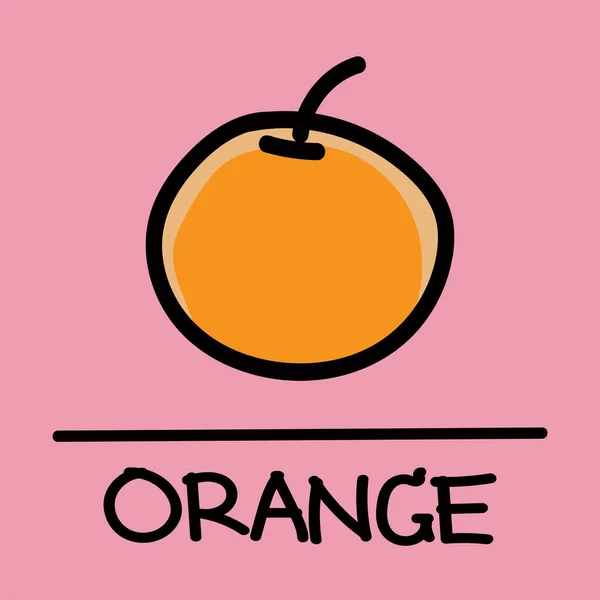 Bonita naranja. estilo dibujado a mano, ilustración vectorial . — Vector de stock