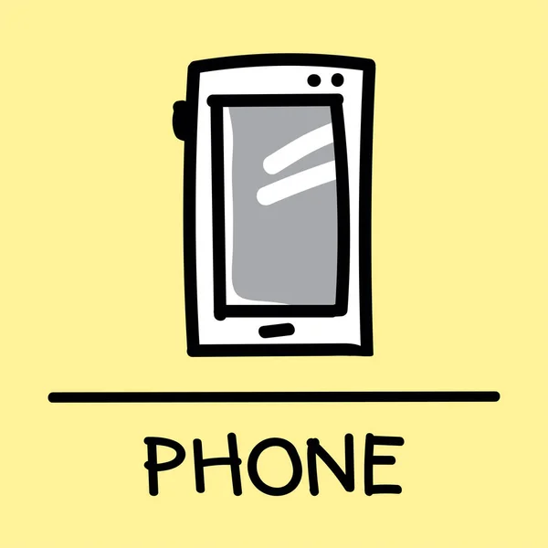 Joli téléphone. style dessiné à la main, illustration vectorielle . — Image vectorielle