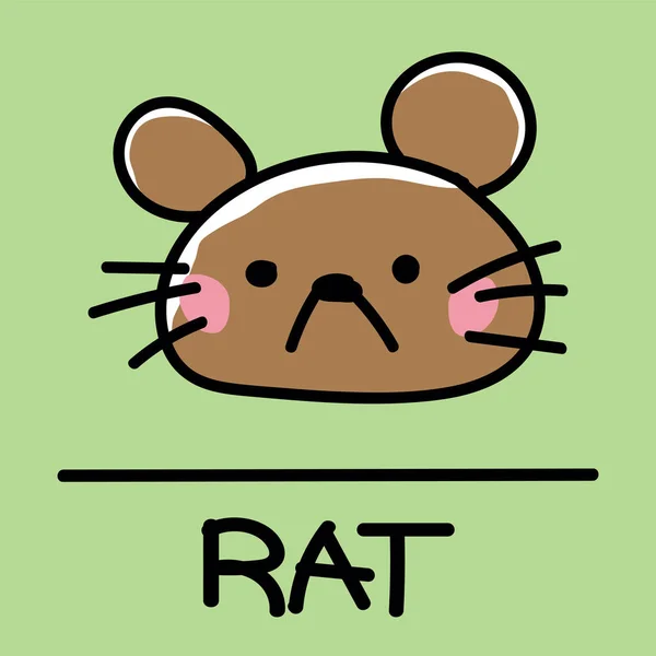 Niedliche Ratte. handgezeichneter Stil, Vektorillustration. — Stockvektor