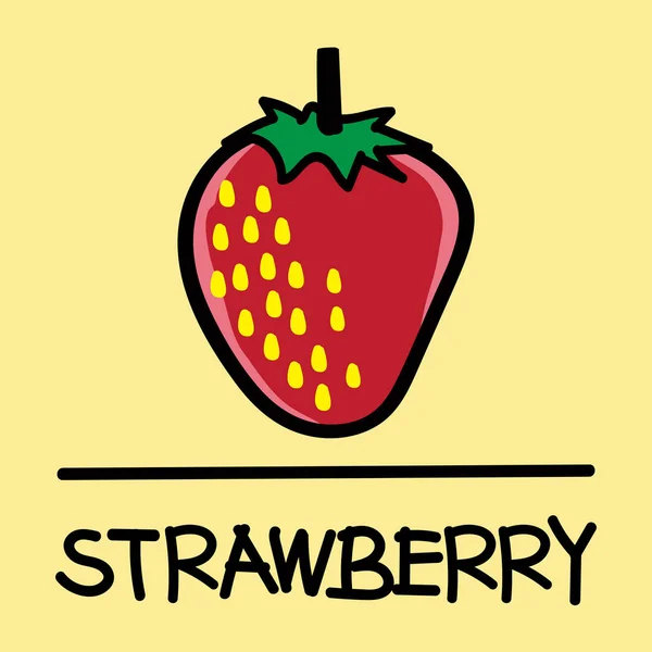 Schattig Strawberry handgetekende stijl, vectorillustratie. — Stockvector